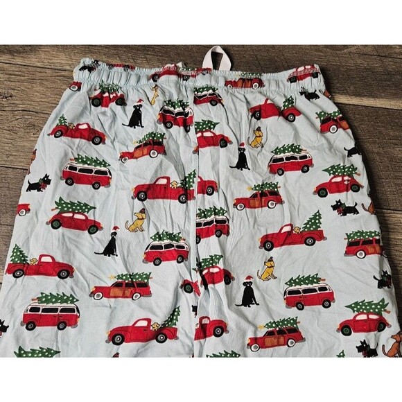 Lazy One Christmas Holiday Dogs Trees Cars Unisex PJ Pants Size Small - Picture 10 of 12